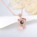 Personalized Heart Pendant Necklace with Photo Projection - Unique Gift Idea