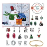 Christmas Charm Surprise Box: 24-Day Countdown DIY Bracelet with Charms