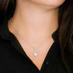 Elegant Diamond Necklace with Personalized Message Card - Perfect Birthday Gift for Wife