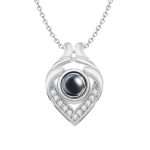 Custom Heart Projection Necklace with Zircon - Unique Personalized Jewelry Gift
