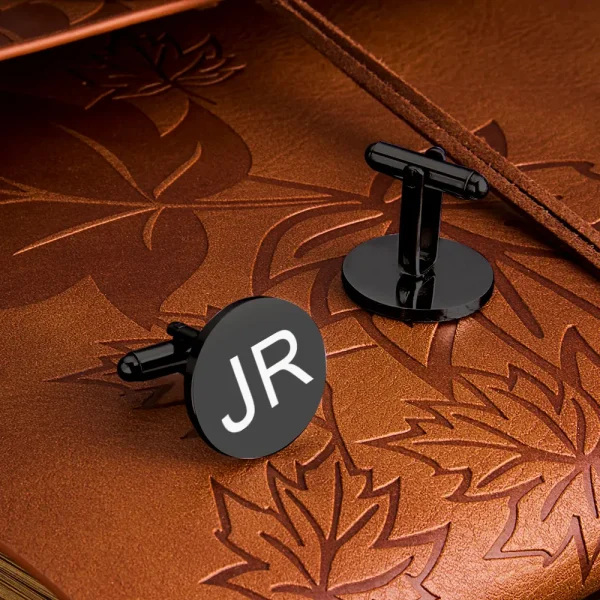 Custom Engraved Tie Clip & Cufflinks Set with Wooden Box - Perfect Groomsmen Wedding Gift