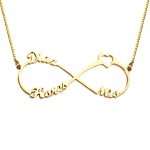 Personalized Heart Infinity Necklace with Three Names - Custom Jewelry Gift