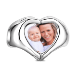Custom S925 Silver Fingers Heart Photo Charm - Personalized Jewelry Gift