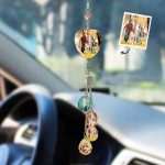 Custom Heart Photo Crystal Charm Rearview Mirror Pendant Gift for Him