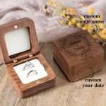 Personalized Engraved Wooden Ring Box - Perfect Anniversary Gift for Her