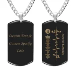 Custom Spotify Code Necklace - Unique Engraved Music Tag Jewelry Gift