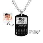 Personalized Photo Necklace with Heart Calendar - Ideal Anniversary Gift for Couples