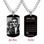 Personalized Halloween Photo Necklace with Custom Date & Message - Unique Gift Idea