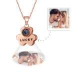 Personalized Lucky Bear Projection Necklace with Custom Photo