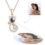 Personalized Projection Cat Photo Necklace - Unique Gift for Girlfriend