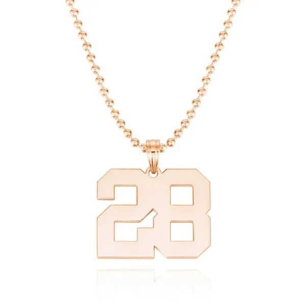 Personalized Number Pendant Necklace for Men - Bold Thick Chain Design