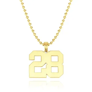 Personalized Number Pendant Necklace for Men - Bold Thick Chain Design