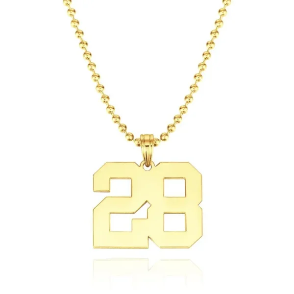 Personalized Number Pendant Necklace for Men - Bold Thick Chain Design