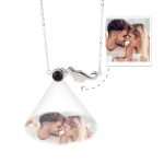 Unique Custom Projection Necklace with Dinosaur Photo - Perfect Gift for Couples