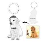 Custom Photo Engraved Stainless Steel Pet Memorial Keychain Gift