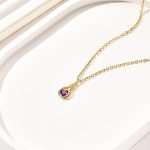 Personalized Heart Birthstone Necklace - Elegant Drift Bottle Pendant Gift for Her
