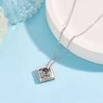 Personalized Photo Projection Necklace - Unique Geometry Gifts for Couples