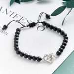 Custom Heart Photo Projection Bracelet with Rhinestones - Perfect Gift for Her