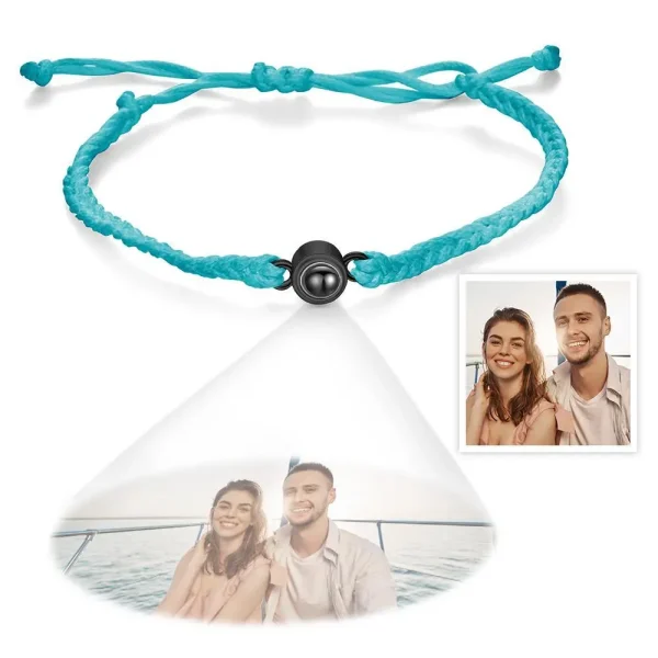Personalized Projection Bracelet: Elegant Woven Couple Jewelry Gift