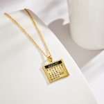 Custom Birthstone Calendar Necklace - Perfect Anniversary Gift
