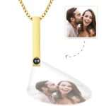 Personalized 3D Photo Projection Bar Necklace - Unique Father's Day Gift