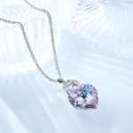 Personalized Heart Crystal Necklace - Unique Engraved Gift for Her