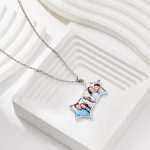 Personalized Star Locket Necklace: Engraved Memorial Photo Pendant Gift for Her