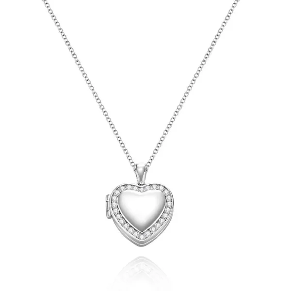 Personalized Heart Photo Locket Necklace with Custom Engraving