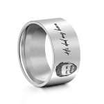 Personalized Men's Photo Ring with Engraving - Ideal Father's Day Gift for Dad