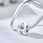 Personalized Four-Sided Photo Charm Square - Unique Gift for Women
