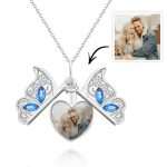 Personalized Butterfly Locket Necklace - Custom Photo Pendant Gift for Women