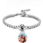 Personalized Photo Projection Diamond Bracelet - Unique Gift for Her