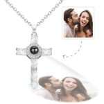 Personalized Cross Photo Projection Necklace - Unique Commemorative Gift