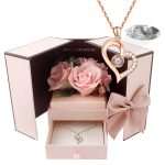 Unique Photo Projection Necklace with Eternal Flower Jewelry Box - Perfect Gift for Mum