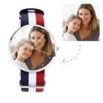 Custom Men's 40mm Nylon Strap Photo Watch - Personalized Gift
