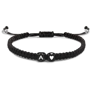 Heart-Shaped Alphabet Bracelet: Perfect Braided Gift for Special Occasions
