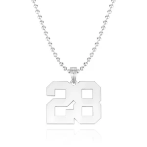 Personalized Number Pendant Necklace for Men - Bold Thick Chain Design