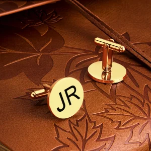 Custom Engraved Tie Clip & Cufflinks Set with Wooden Box - Perfect Groomsmen Wedding Gift
