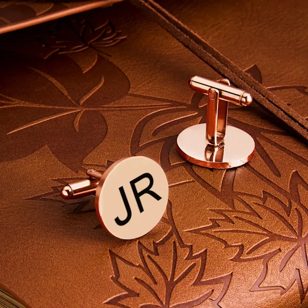 Custom Engraved Tie Clip & Cufflinks Set with Wooden Box - Perfect Groomsmen Wedding Gift