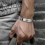 Personalized Scannable Code Music Bracelet for Men - Custom Engraved Jewelry Gift